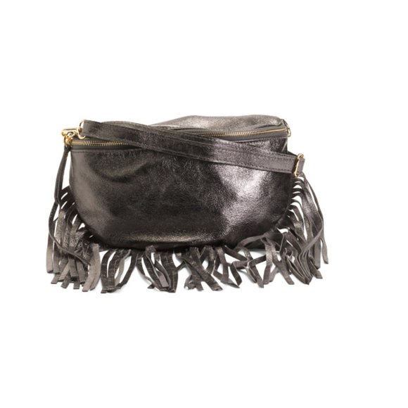 MARLON Bags Marlon Anthracite Made In Italy Leather Metallic Bum